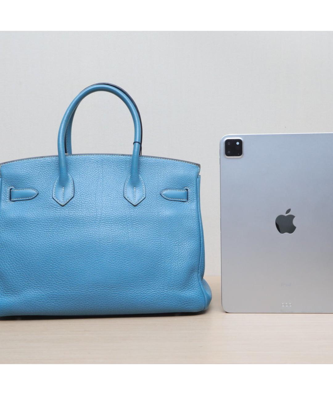 HERMES Синяя кожаная сумка через плечо, фото 5