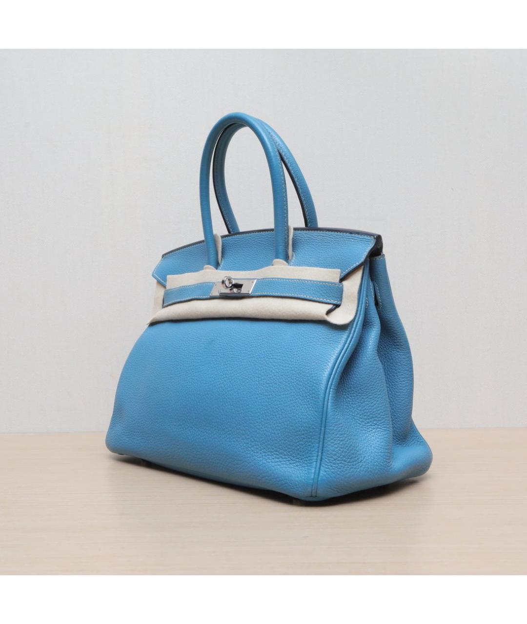 HERMES Синяя кожаная сумка через плечо, фото 2
