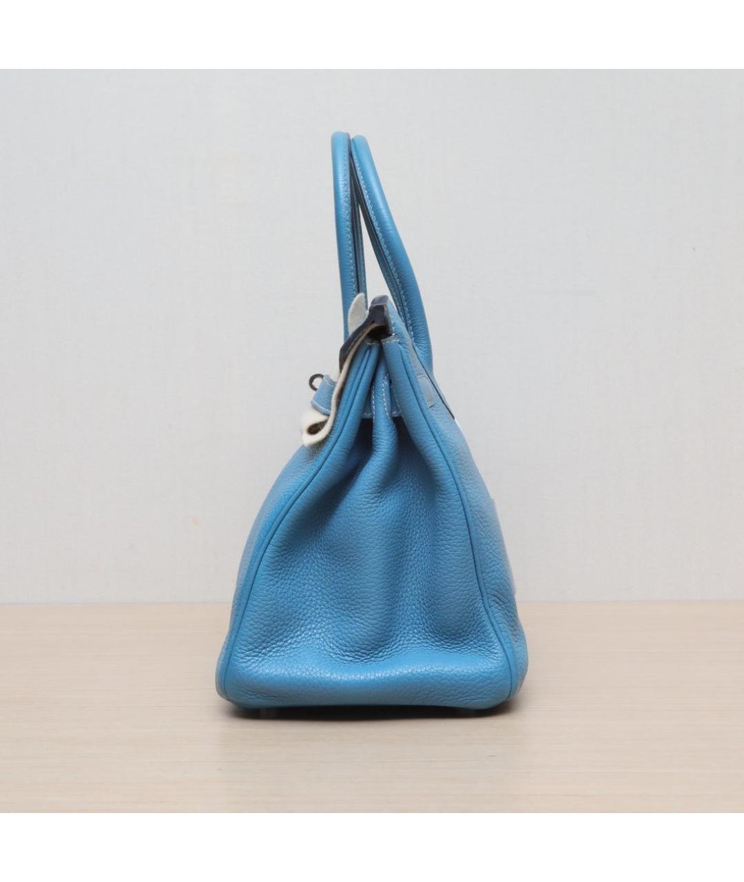 HERMES Синяя кожаная сумка через плечо, фото 3