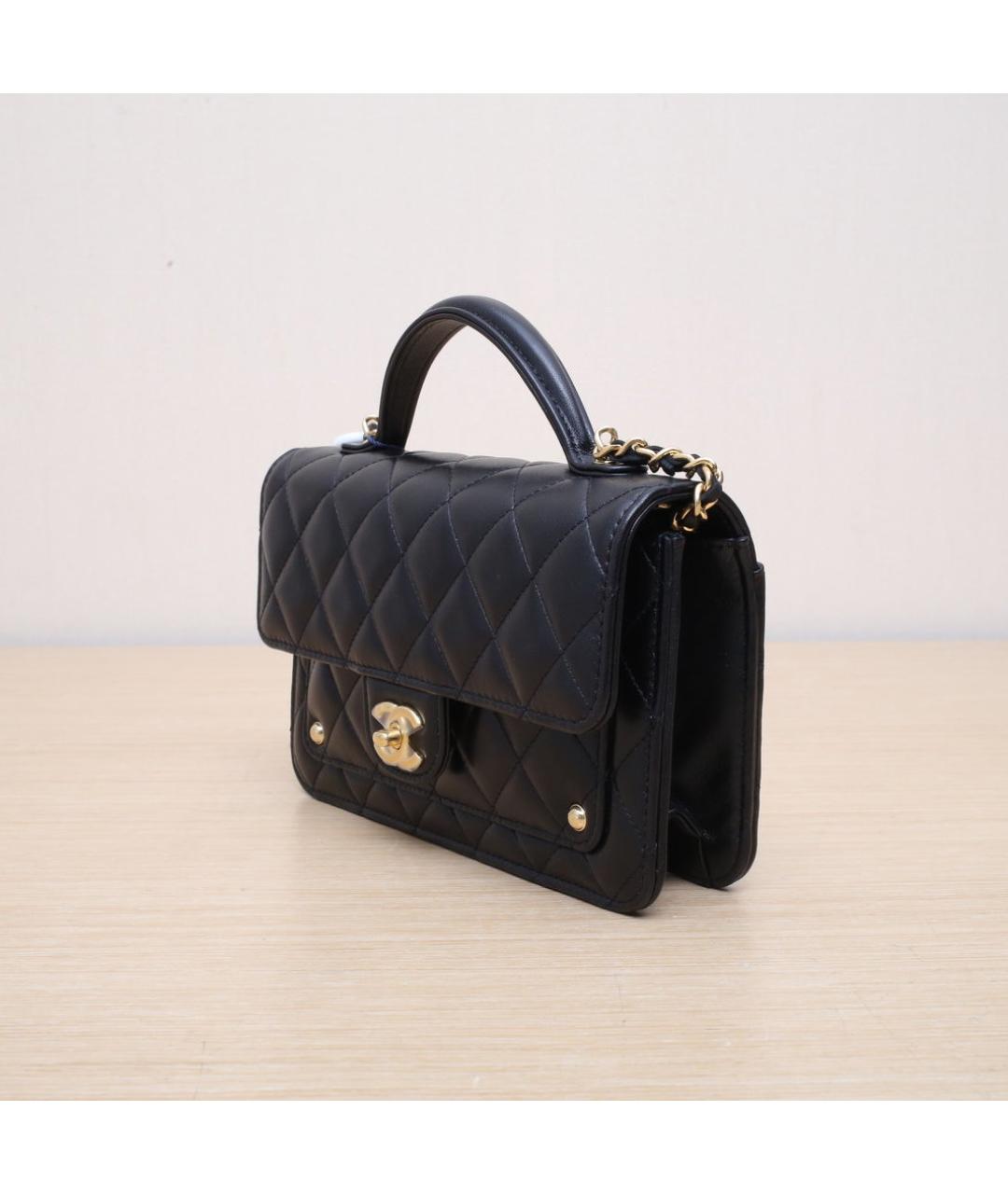 CHANEL Черная кожаная сумка через плечо, фото 4