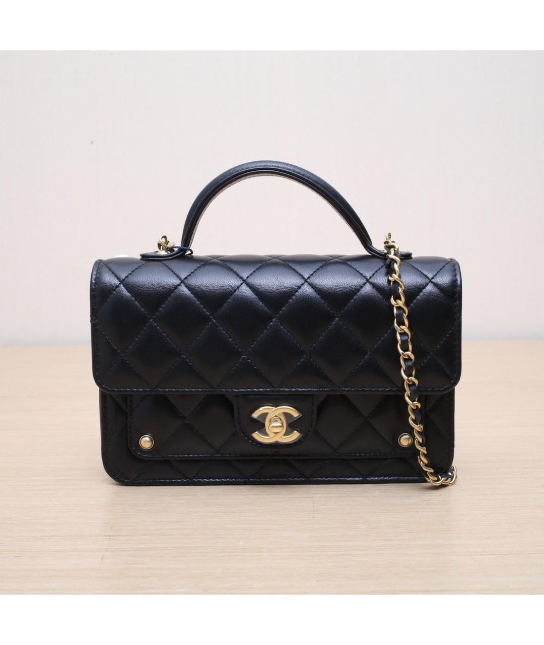 CHANEL Черная кожаная сумка через плечо, фото 3