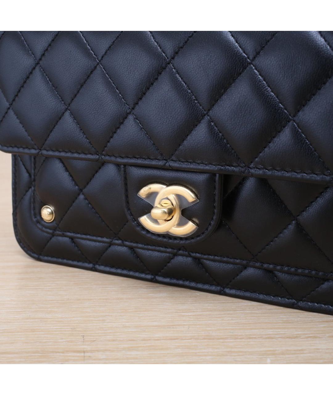 CHANEL Черная кожаная сумка через плечо, фото 8