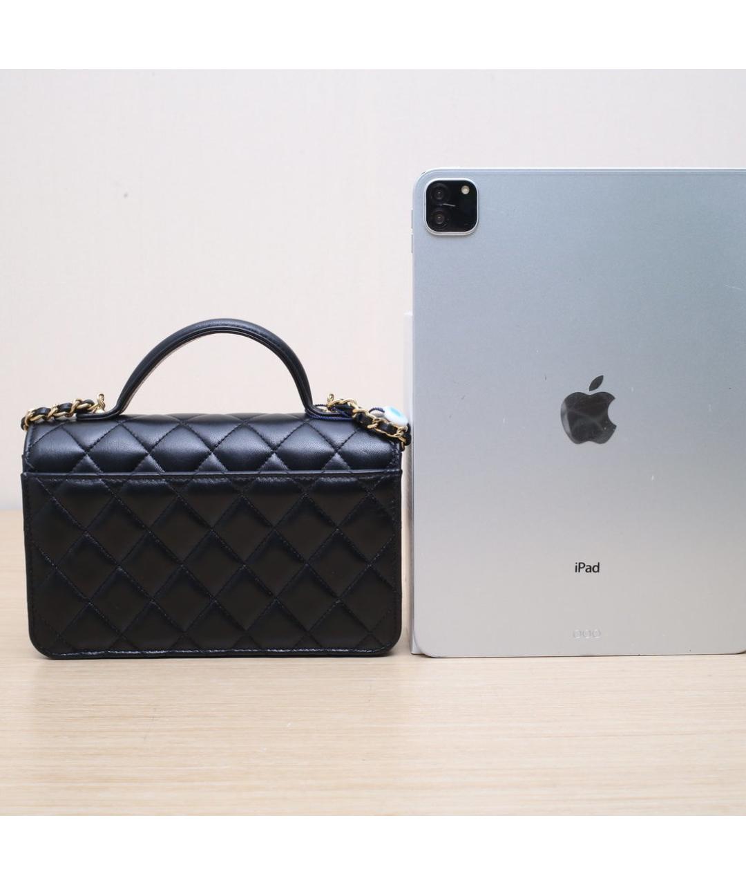 CHANEL Черная кожаная сумка через плечо, фото 7