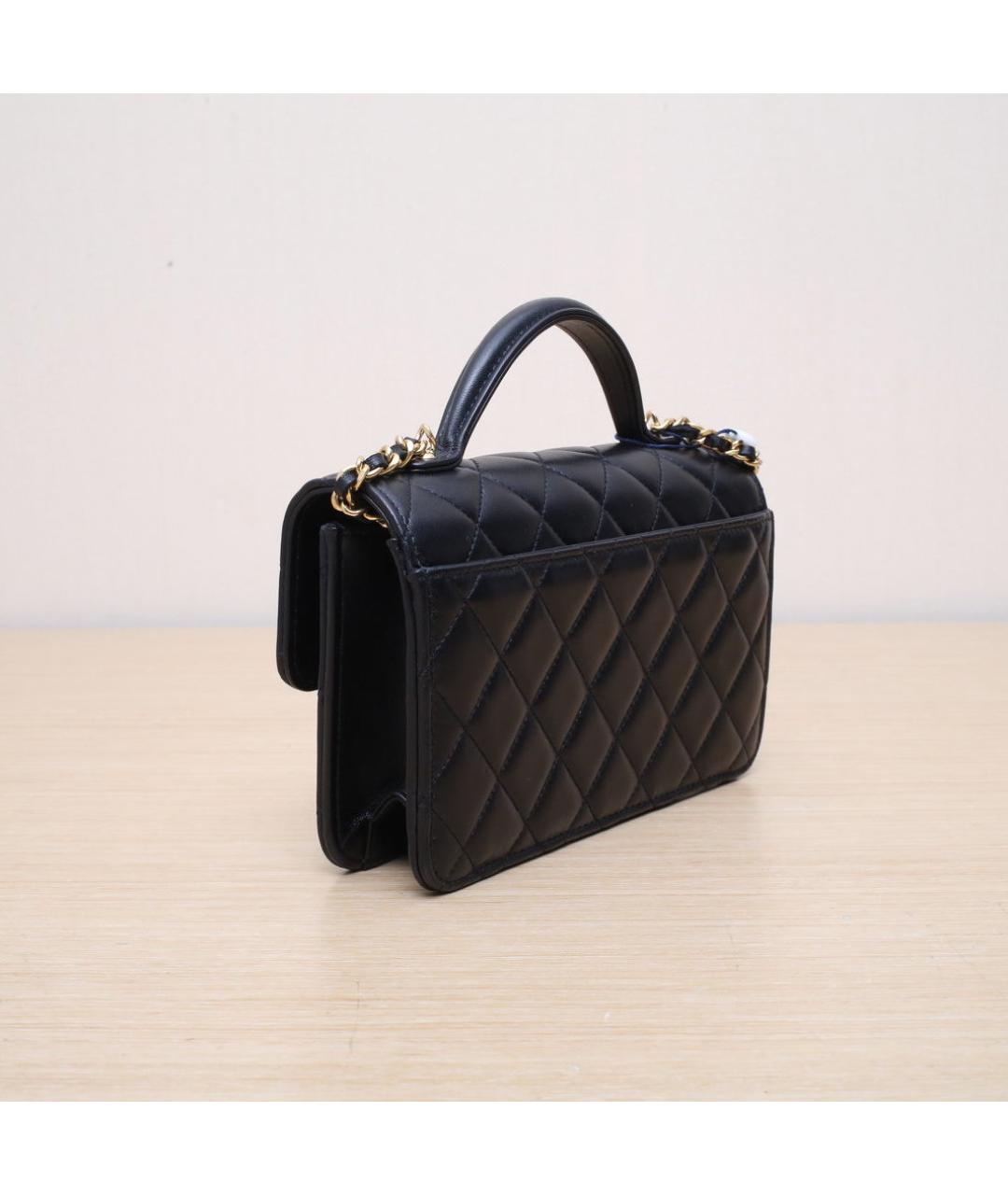CHANEL Черная кожаная сумка через плечо, фото 6
