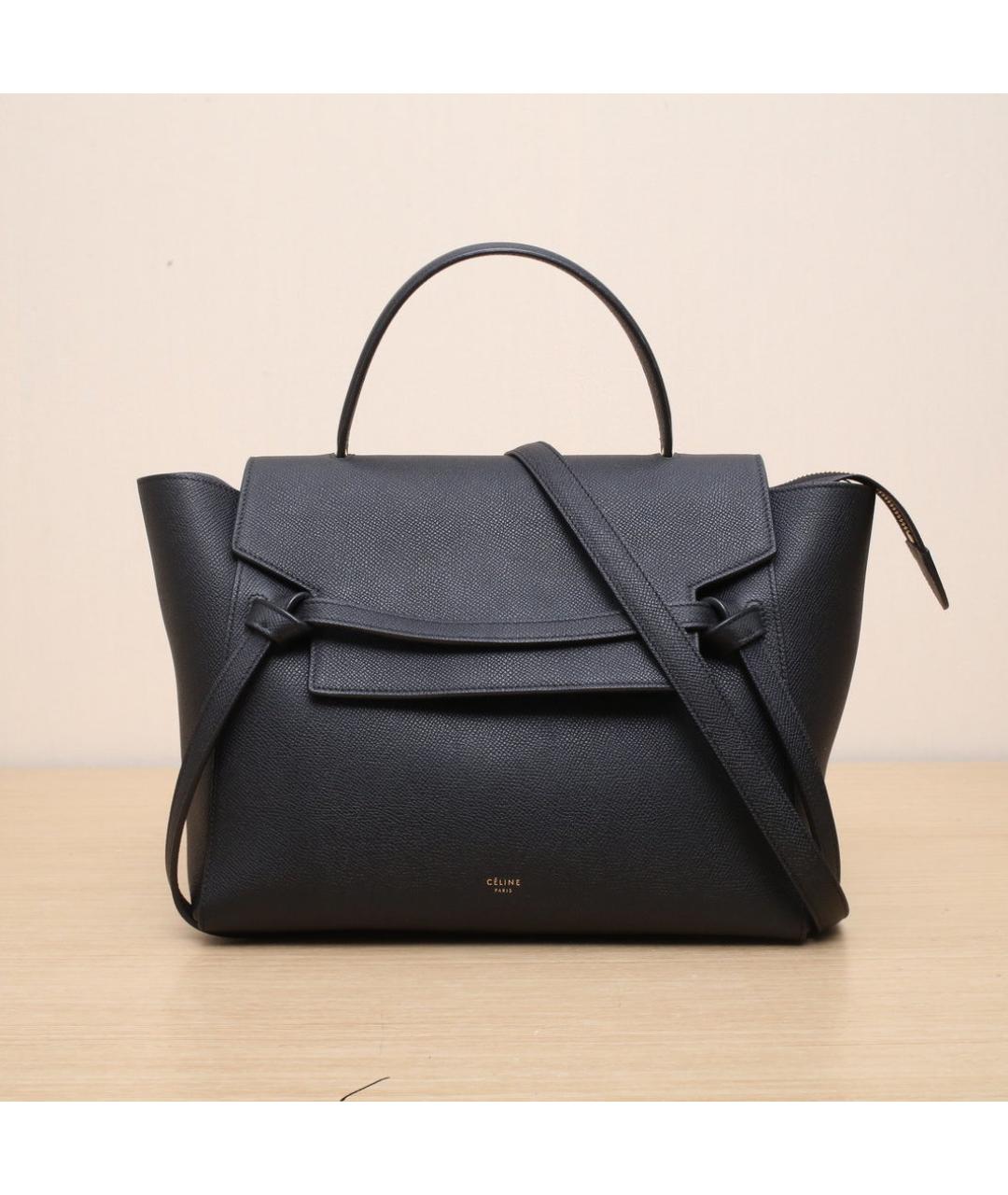 CELINE Черная кожаная сумка через плечо, фото 3