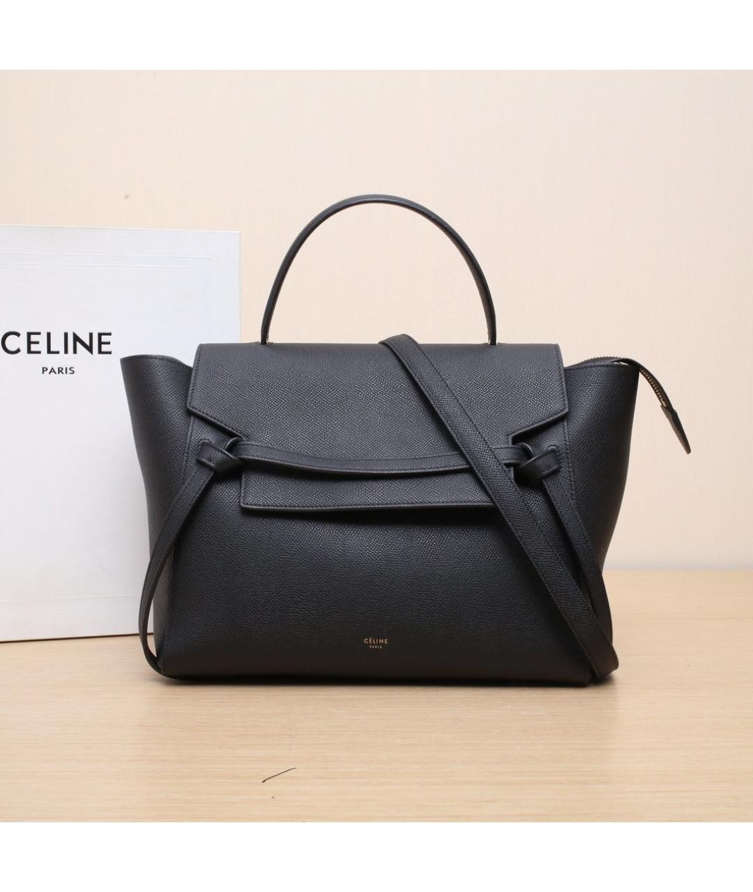 CELINE Черная кожаная сумка через плечо, фото 2