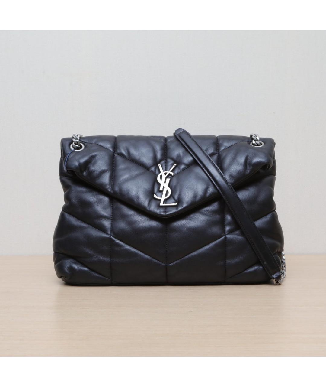 SAINT LAURENT Черная кожаная сумка через плечо, фото 3