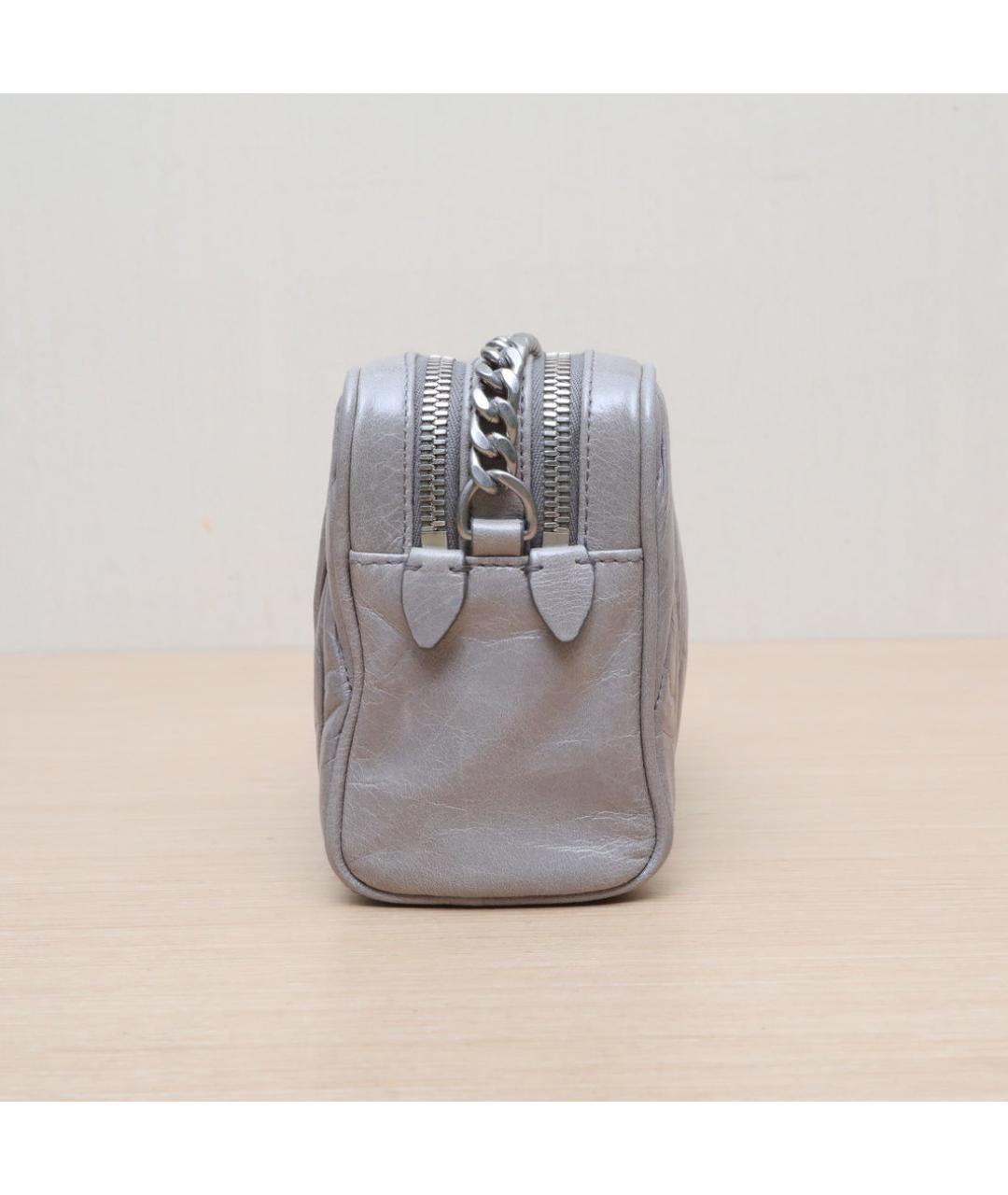 MIU MIU Серая кожаная сумка через плечо, фото 5