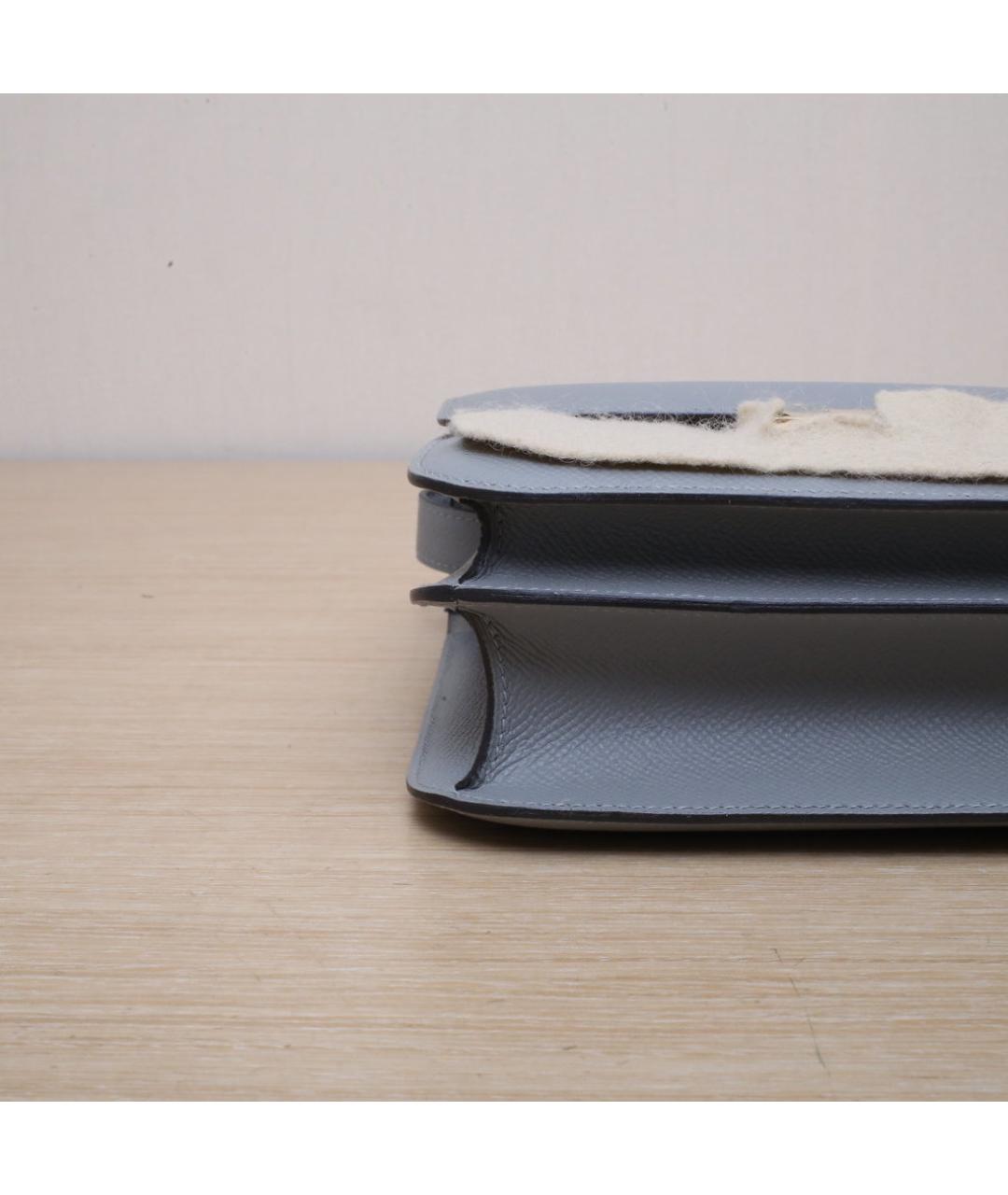 HERMES Серая кожаная сумка через плечо, фото 8