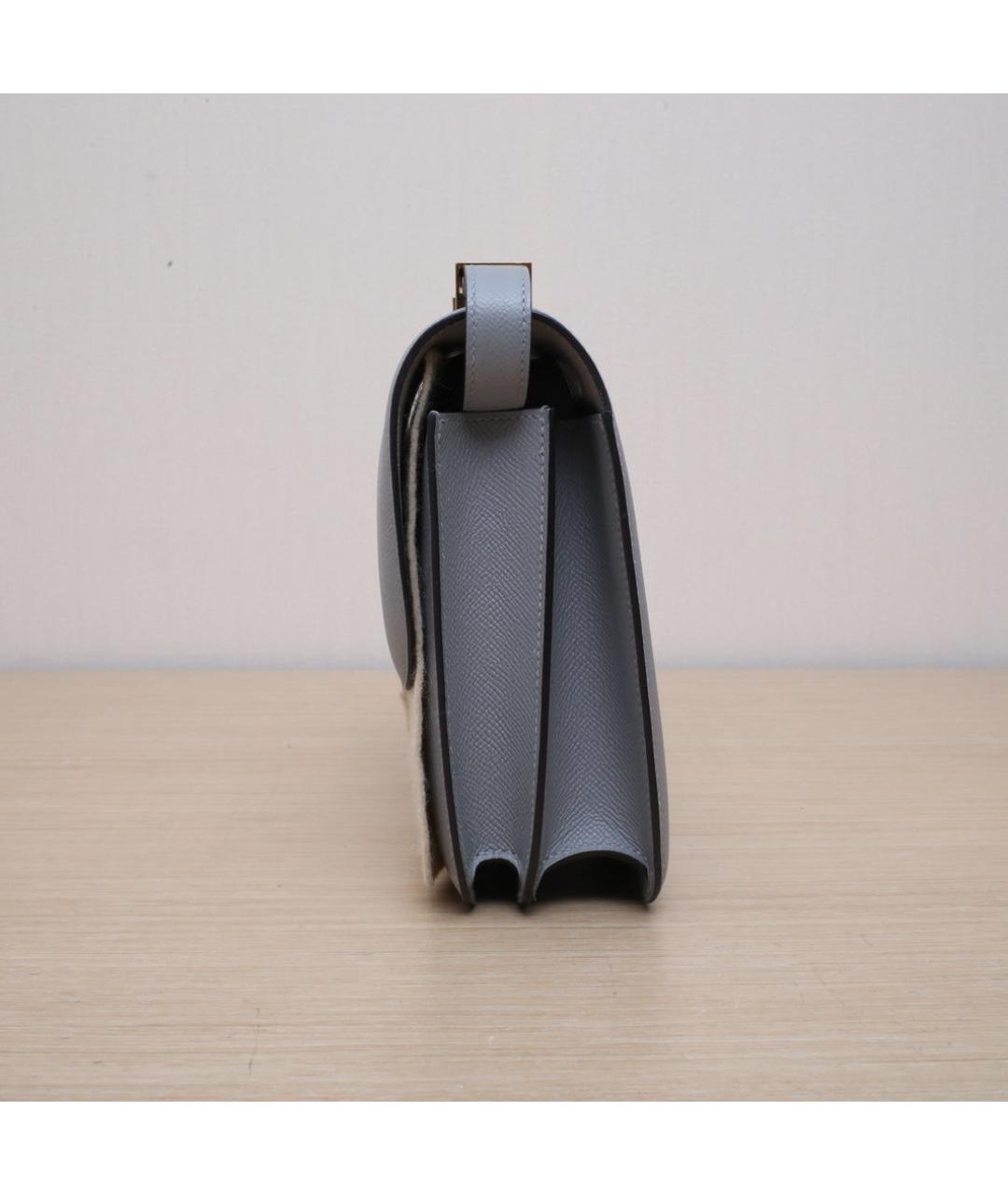 HERMES Серая кожаная сумка через плечо, фото 5
