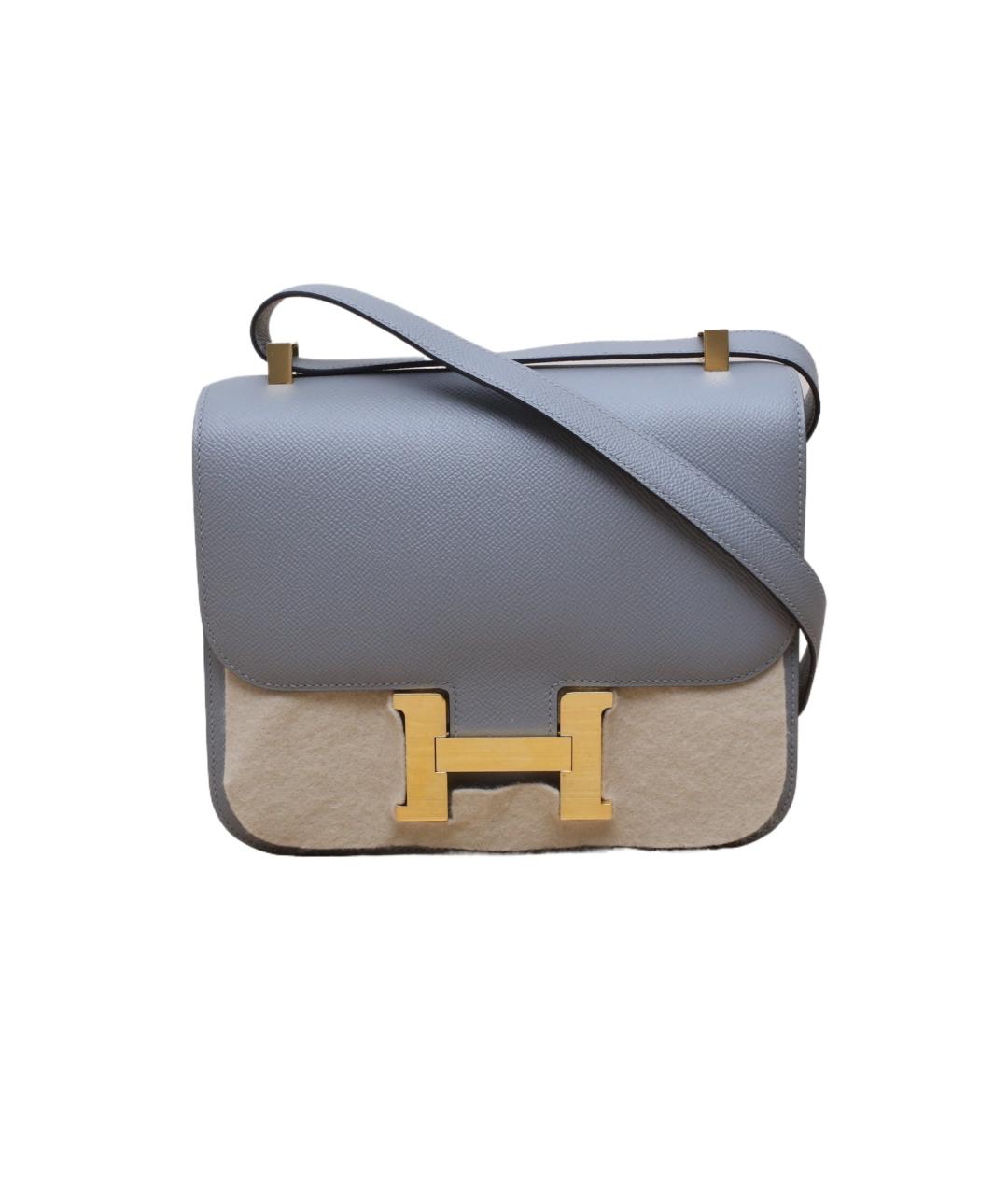 HERMES Серая кожаная сумка через плечо, фото 1