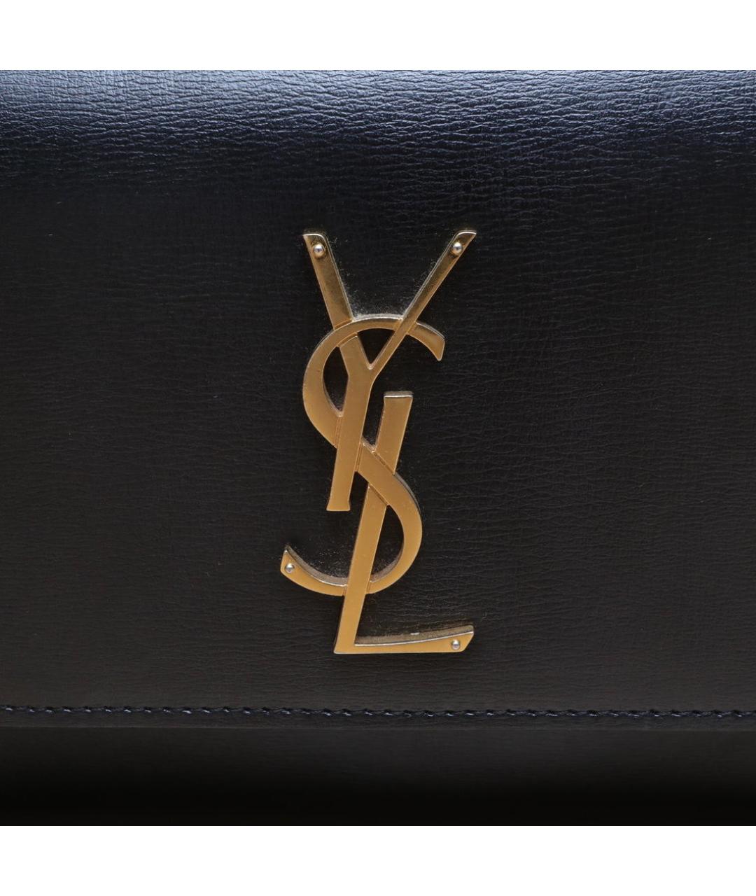 SAINT LAURENT Черная кожаная сумка через плечо, фото 8