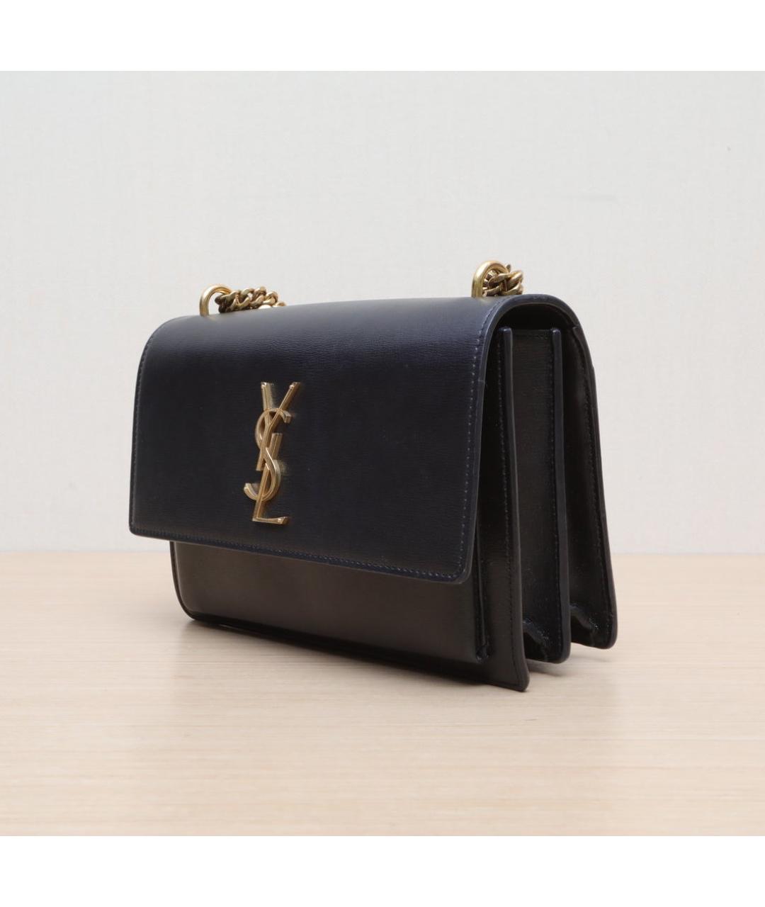 SAINT LAURENT Черная кожаная сумка через плечо, фото 4