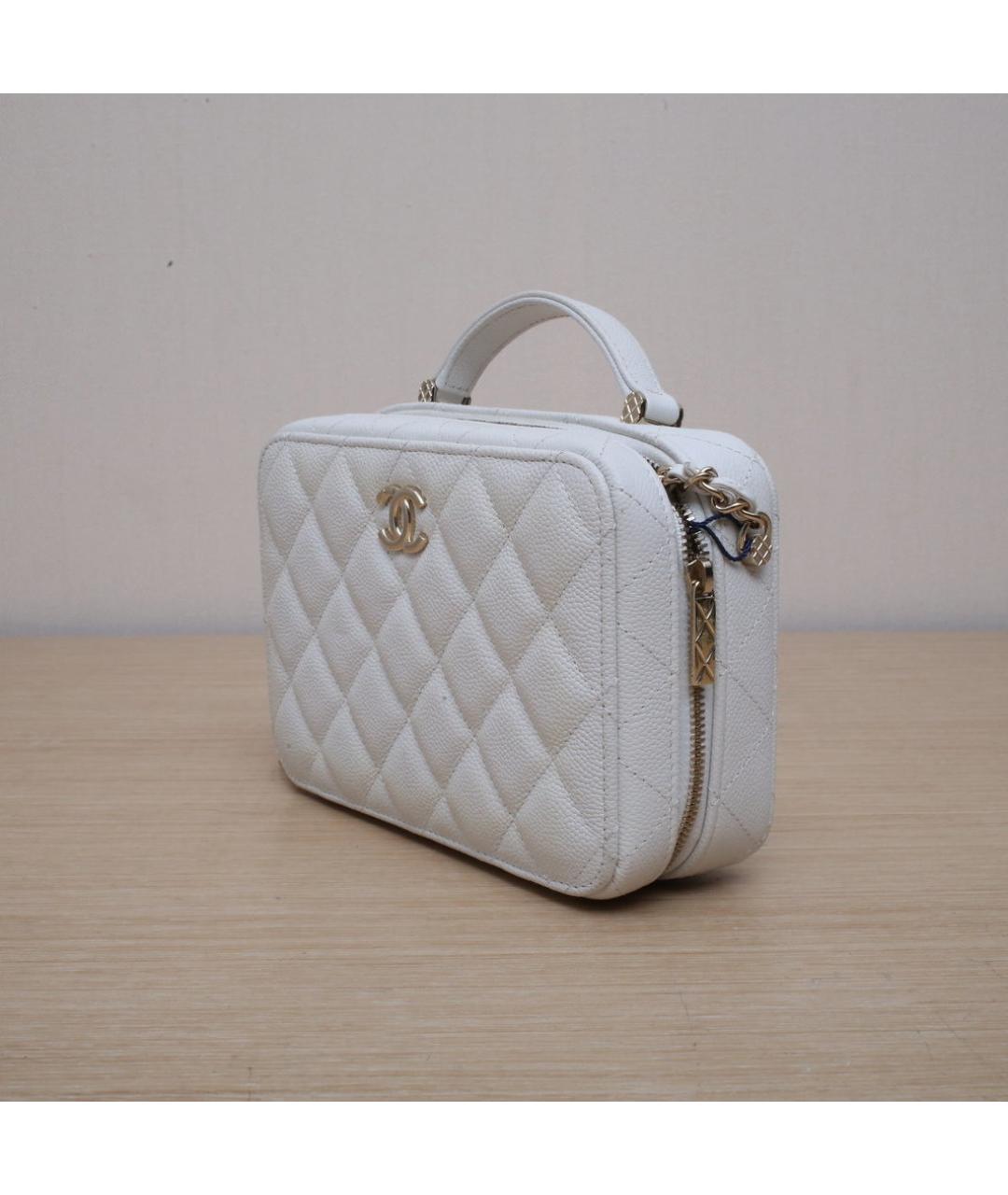 CHANEL Белая кожаная сумка через плечо, фото 4