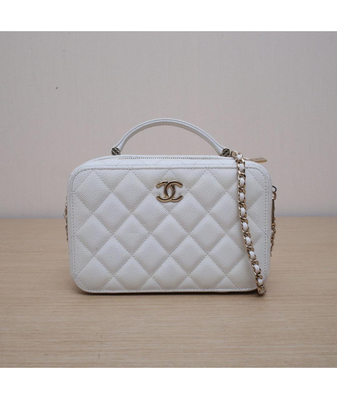 CHANEL Белая кожаная сумка через плечо, фото 3