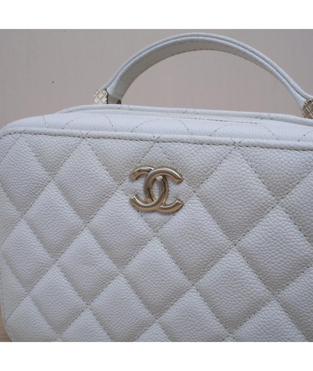 CHANEL Белая кожаная сумка через плечо, фото 8