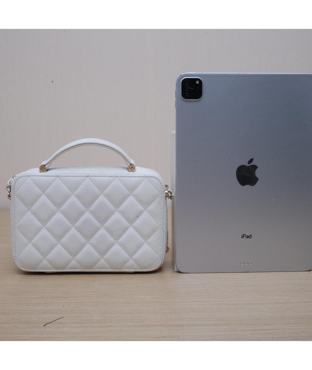 CHANEL Белая кожаная сумка через плечо, фото 7