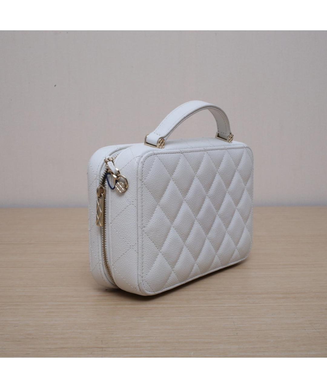 CHANEL Белая кожаная сумка через плечо, фото 6