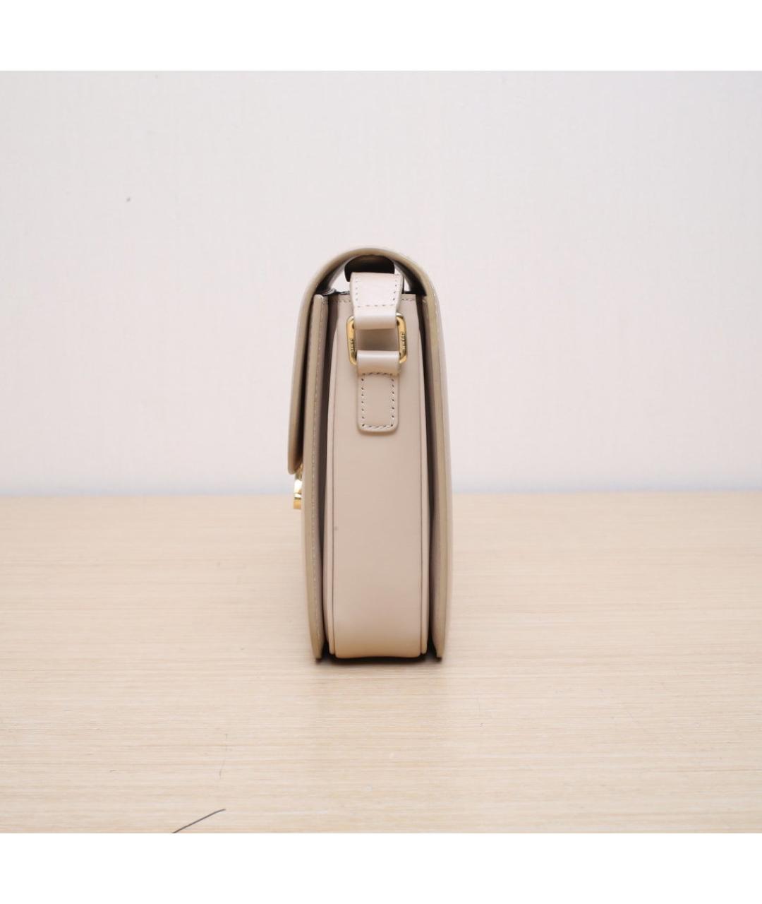 CELINE Бежевая кожаная сумка через плечо, фото 5
