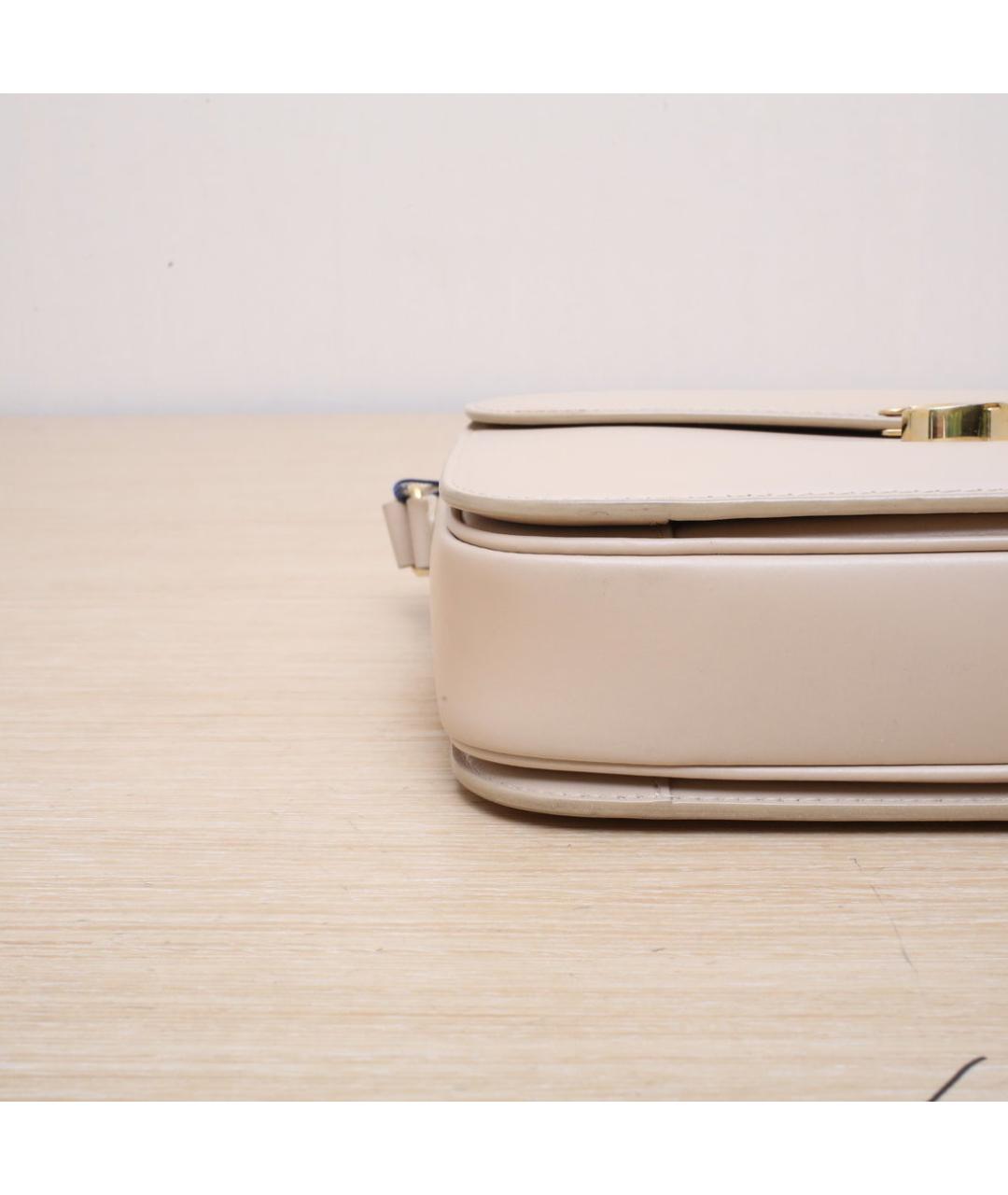 CELINE Бежевая кожаная сумка через плечо, фото 8