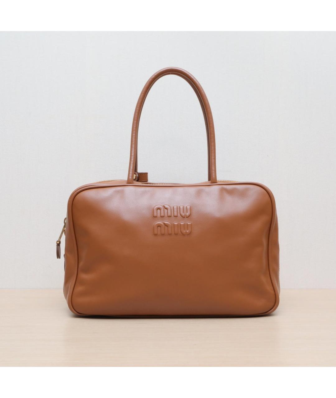 MIU MIU Коричневая кожаная сумка через плечо, фото 2