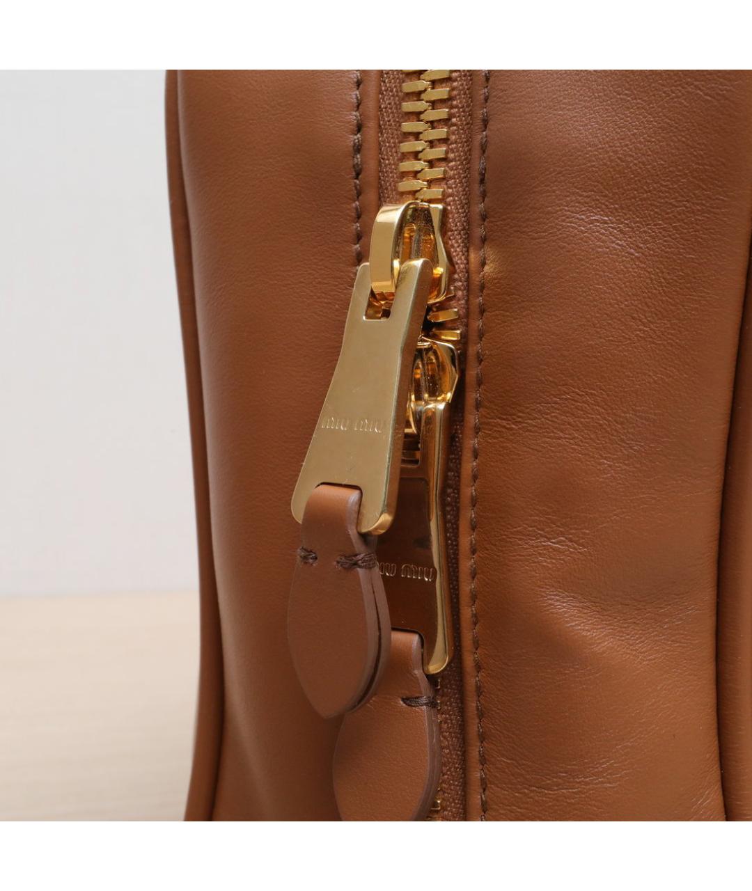 MIU MIU Коричневая кожаная сумка через плечо, фото 8