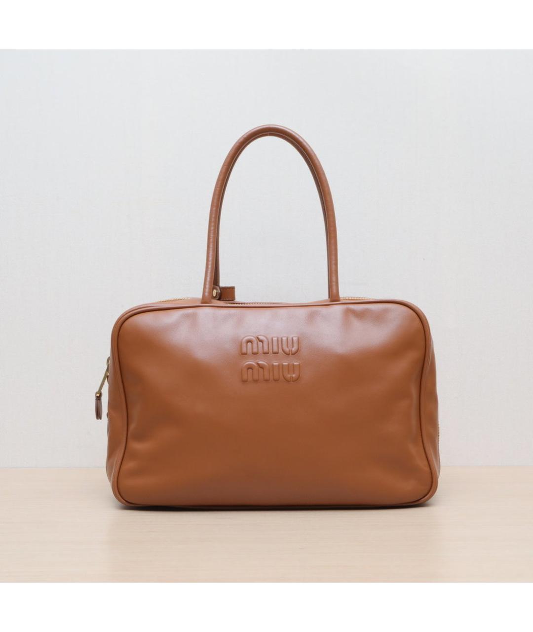 MIU MIU Коричневая кожаная сумка через плечо, фото 3