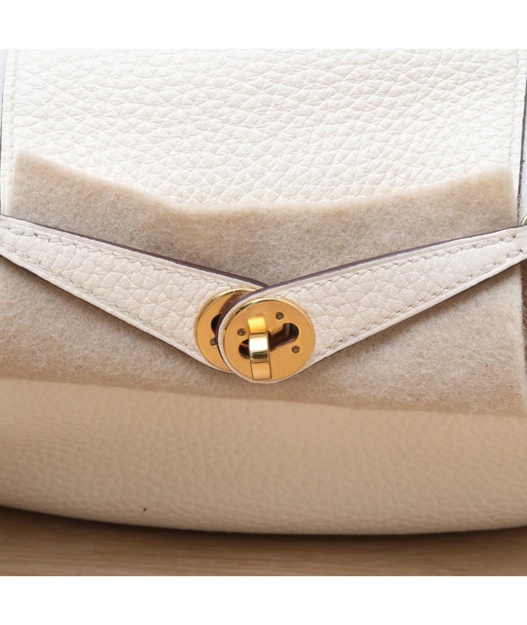 HERMES Белая кожаная сумка через плечо, фото 8