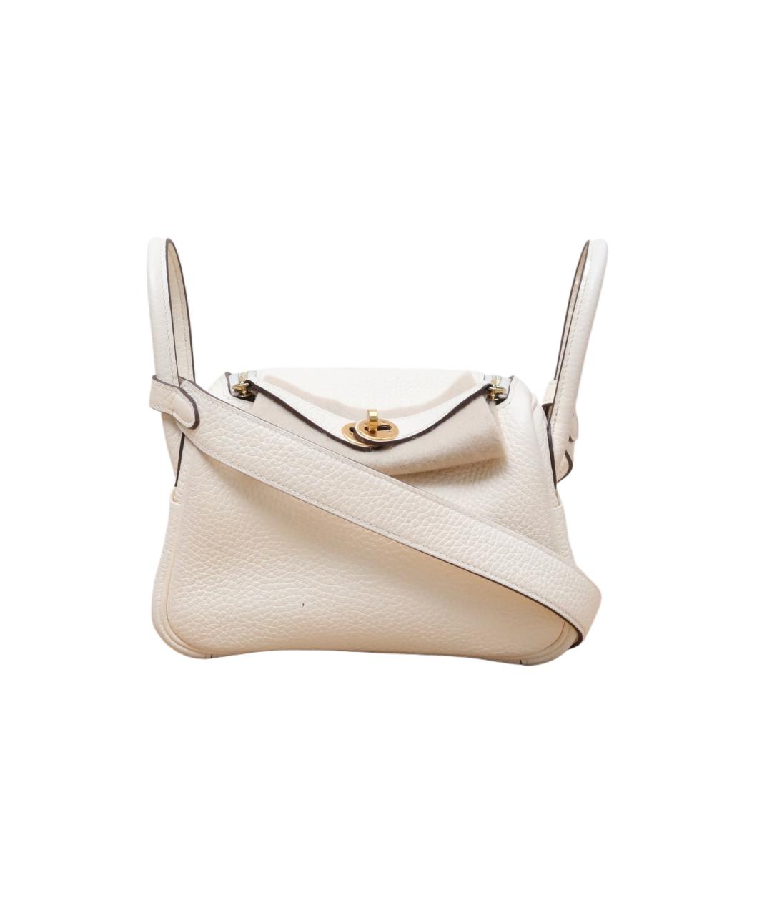 HERMES Белая кожаная сумка через плечо, фото 1