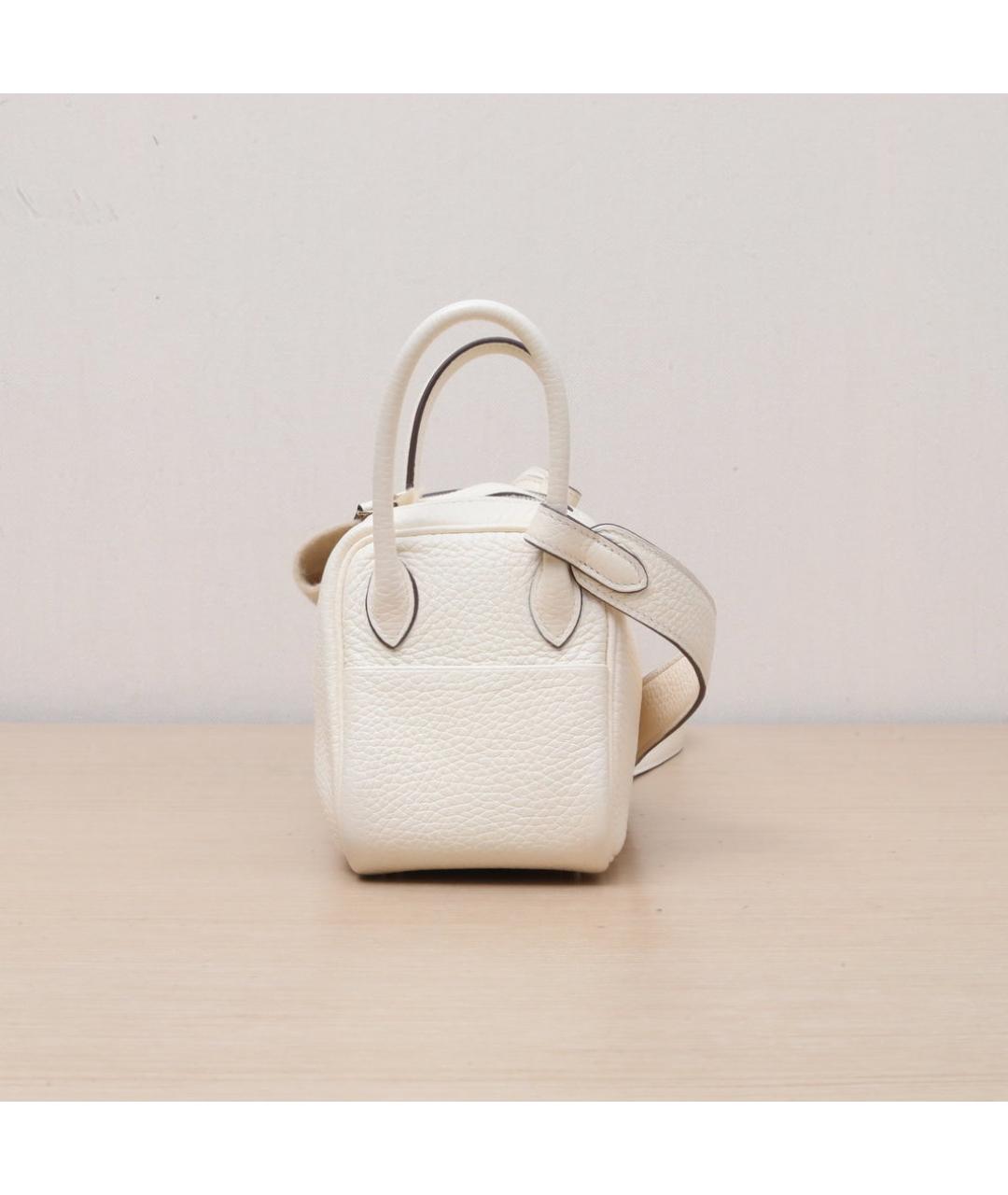 HERMES Белая кожаная сумка через плечо, фото 5