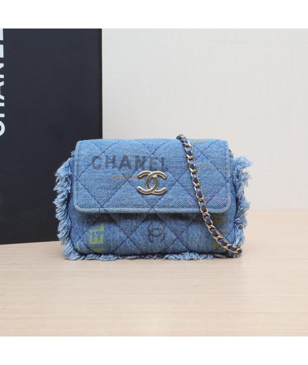 CHANEL Синяя сумка через плечо, фото 2