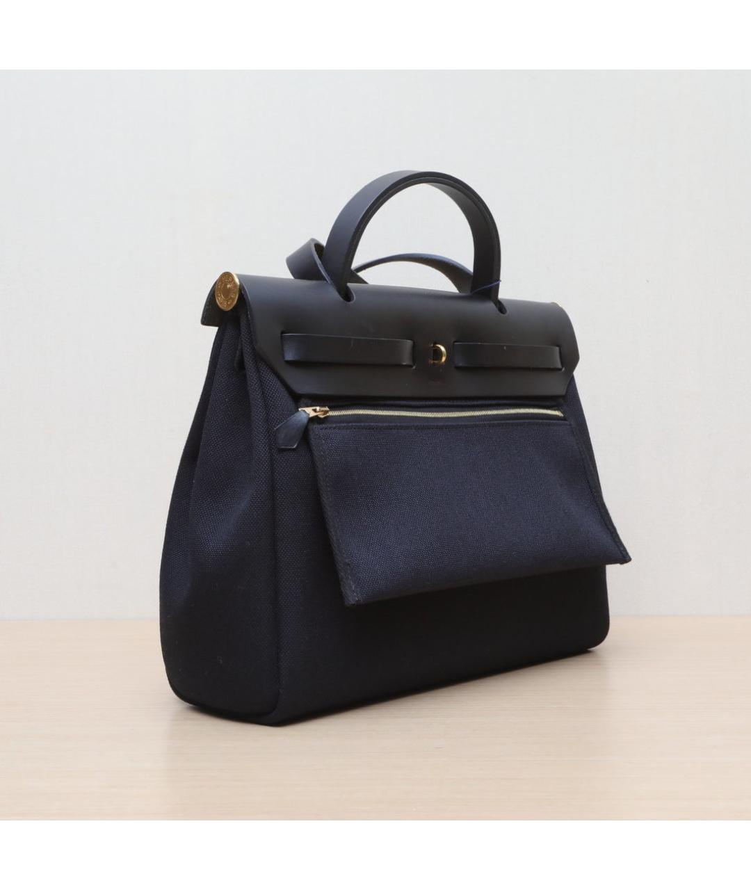 HERMES Черная кожаная сумка с короткими ручками, фото 6