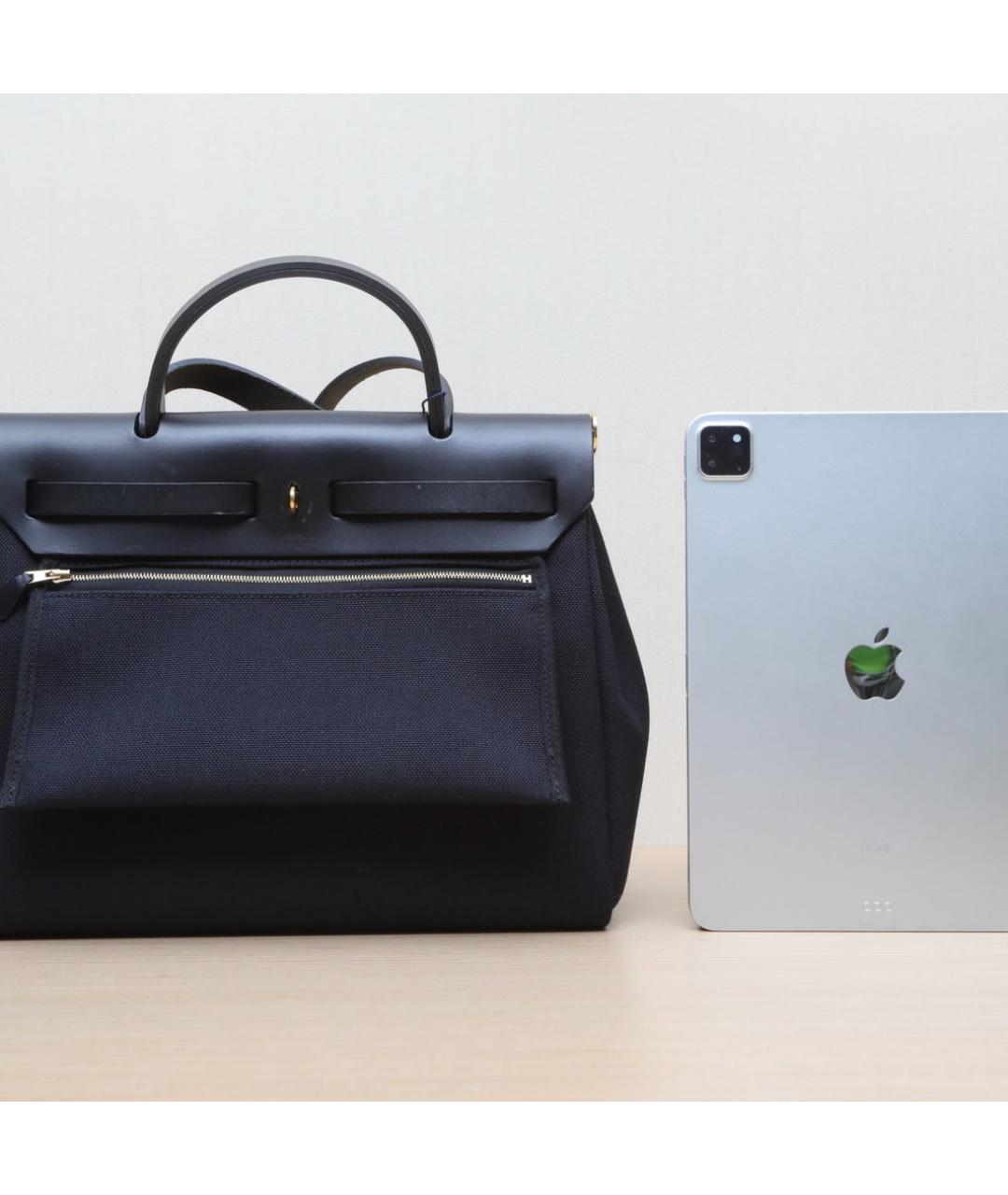 HERMES Черная кожаная сумка с короткими ручками, фото 7