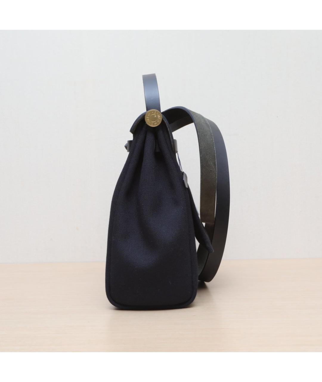 HERMES Черная кожаная сумка с короткими ручками, фото 5