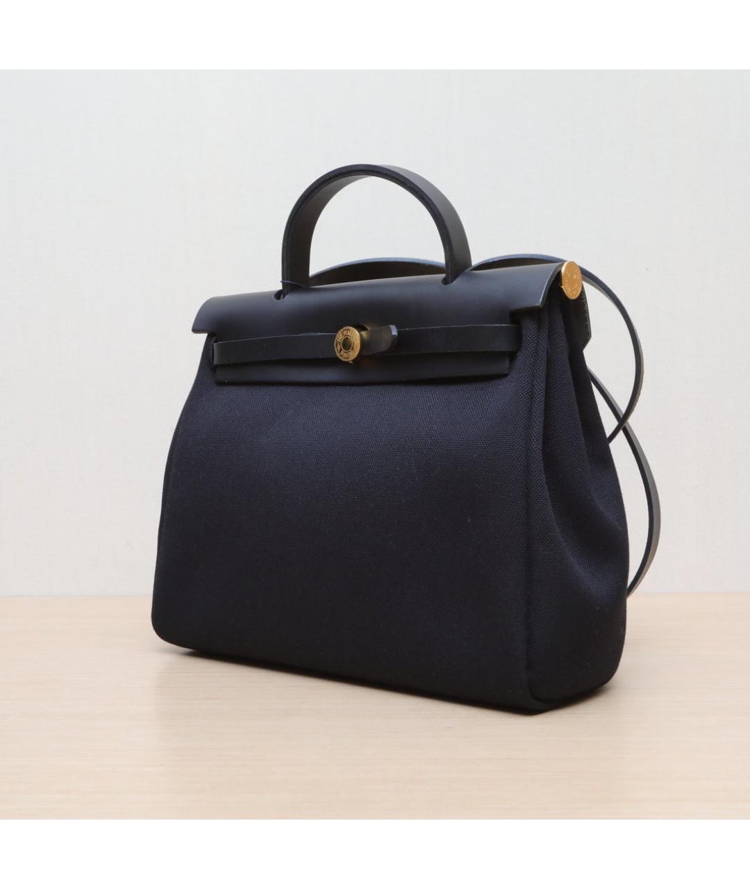 HERMES Черная кожаная сумка с короткими ручками, фото 4