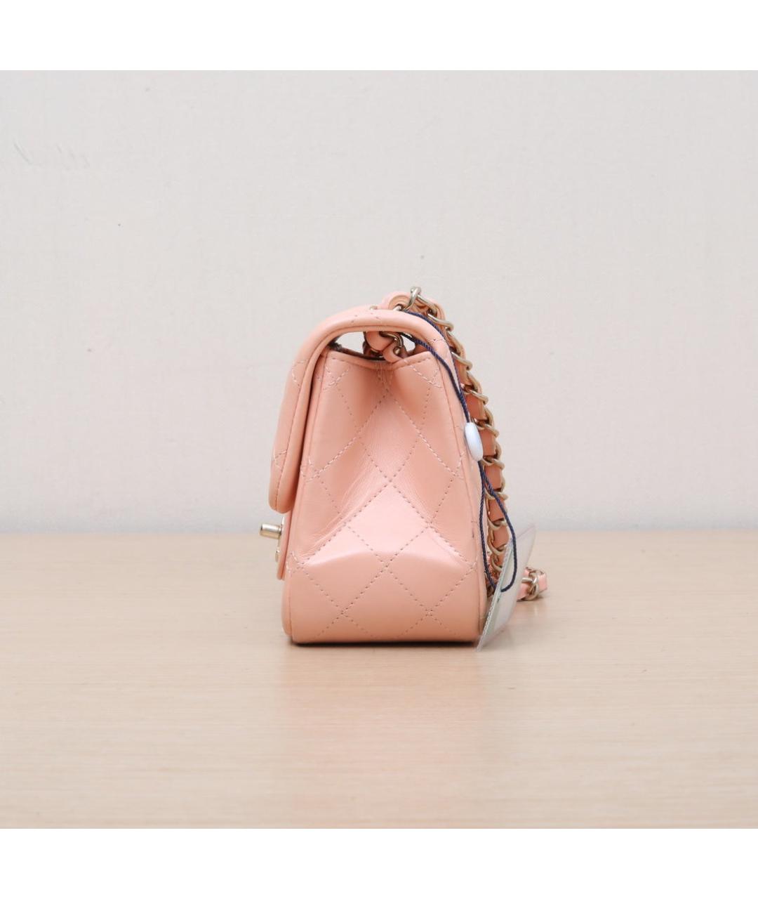 CHANEL Розовая кожаная сумка через плечо, фото 5