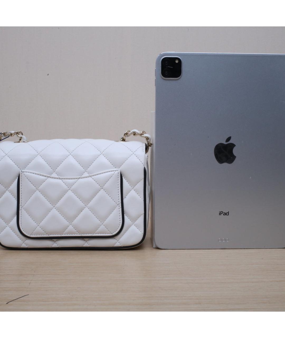 CHANEL Белая кожаная сумка через плечо, фото 7