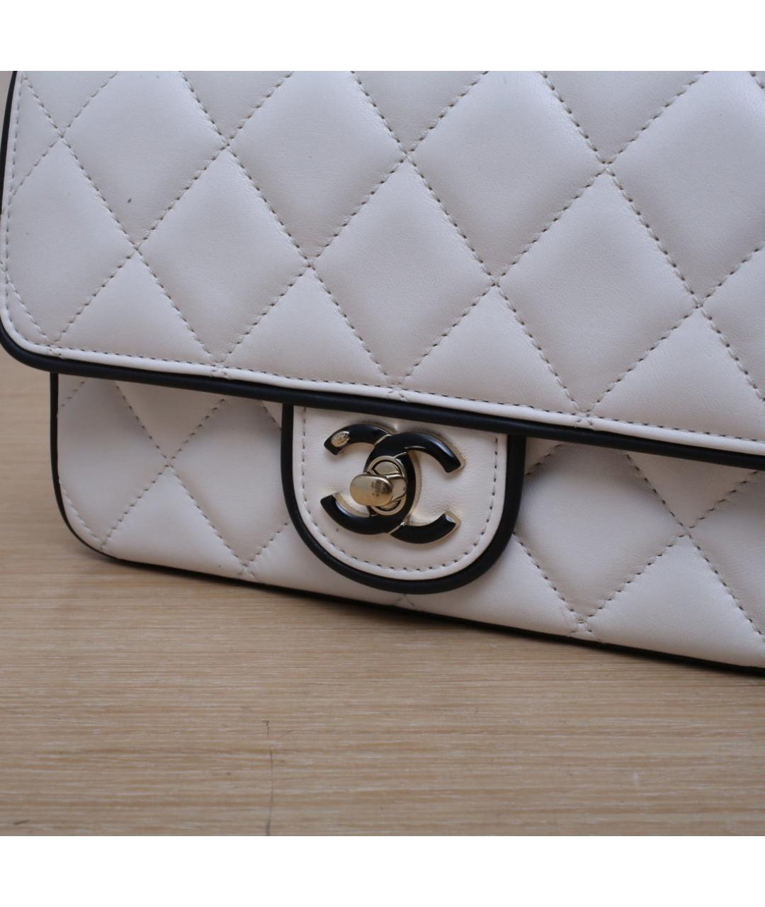 CHANEL Белая кожаная сумка через плечо, фото 8