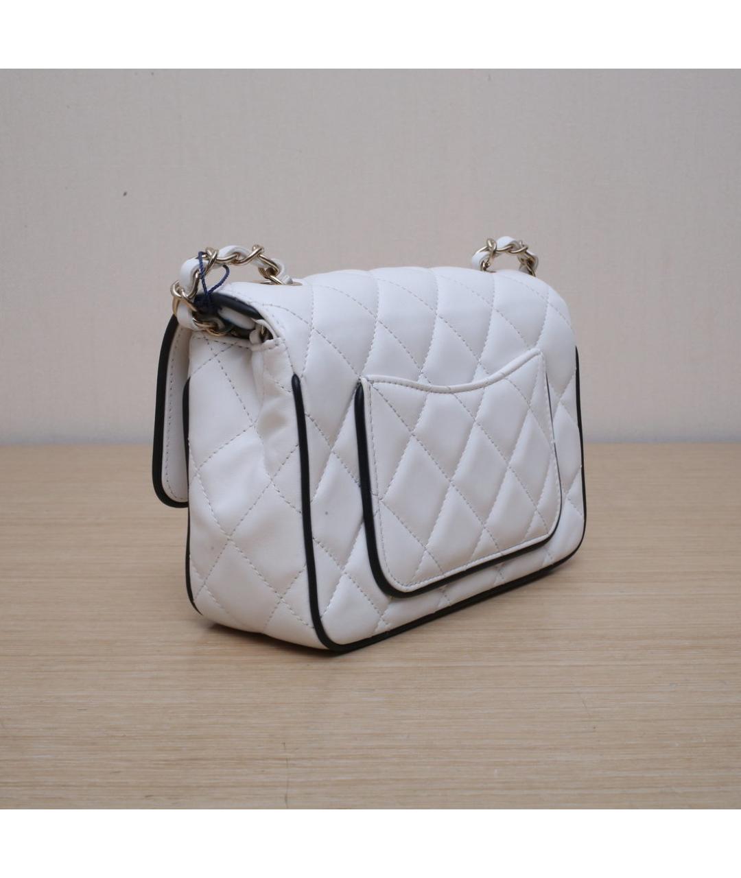 CHANEL Белая кожаная сумка через плечо, фото 6