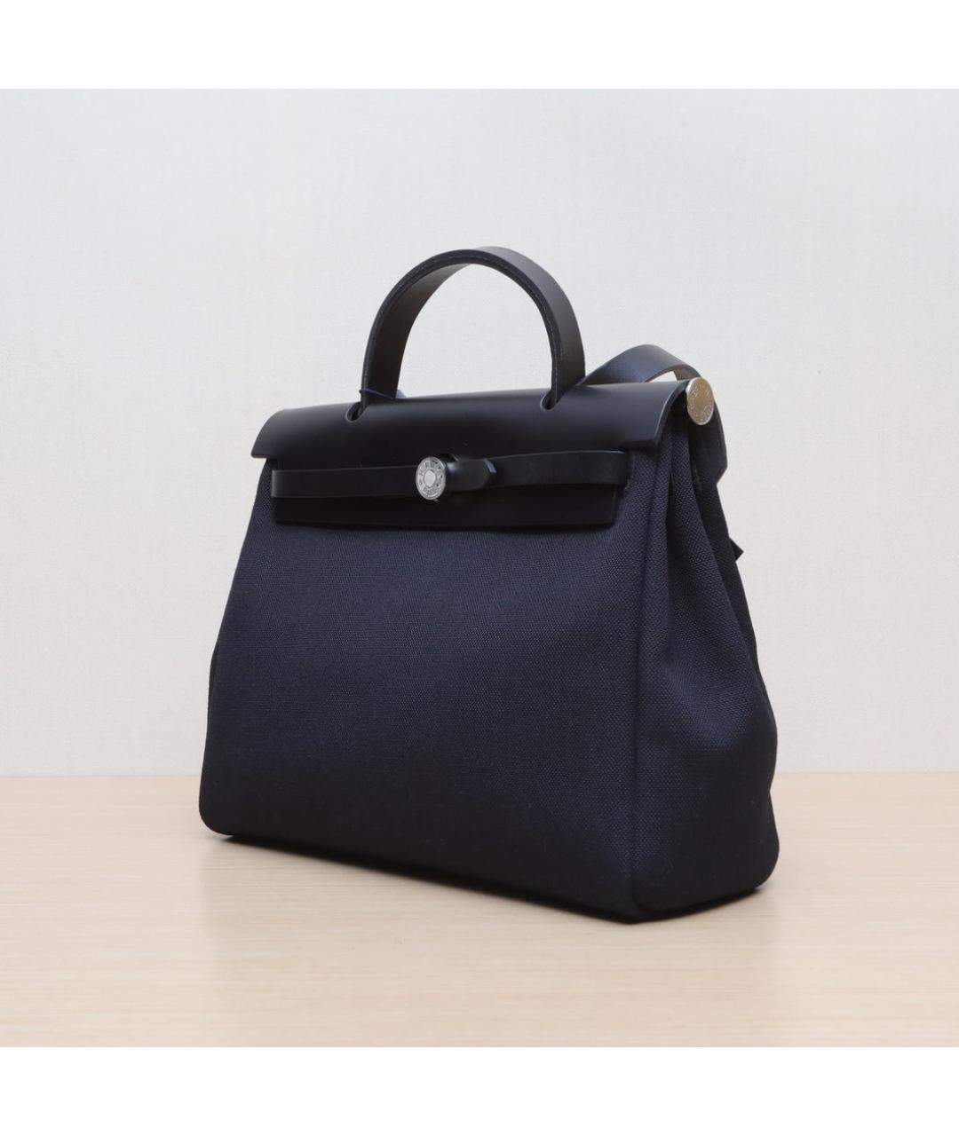 HERMES Черная кожаная сумка с короткими ручками, фото 4