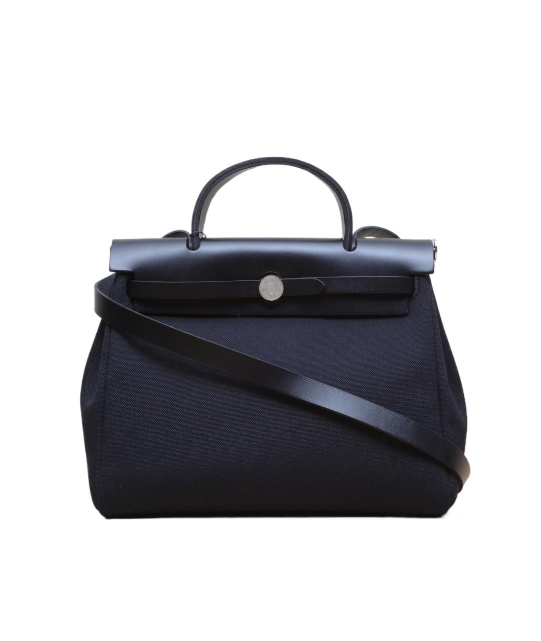 HERMES Черная кожаная сумка с короткими ручками, фото 1