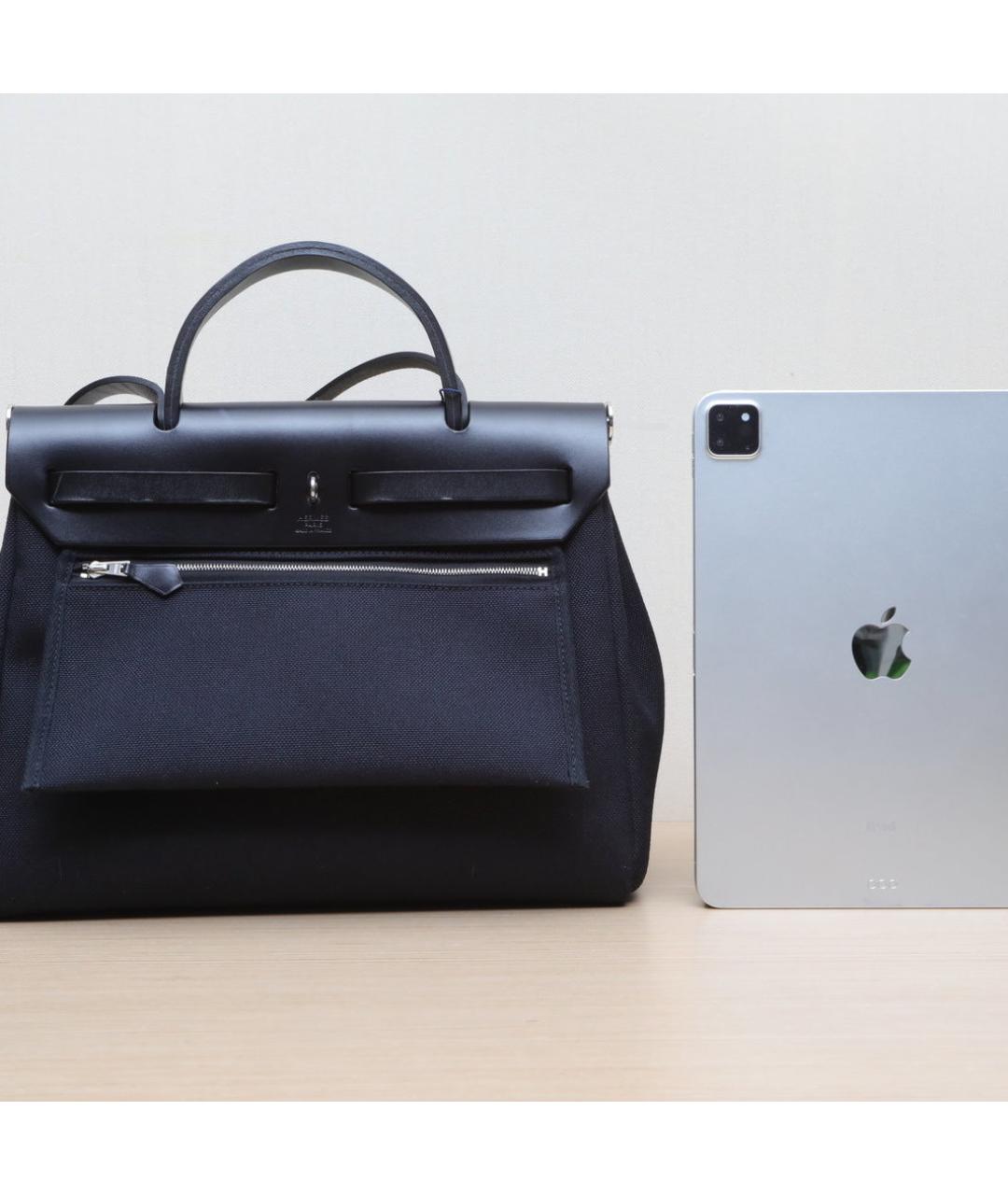 HERMES Черная кожаная сумка с короткими ручками, фото 7