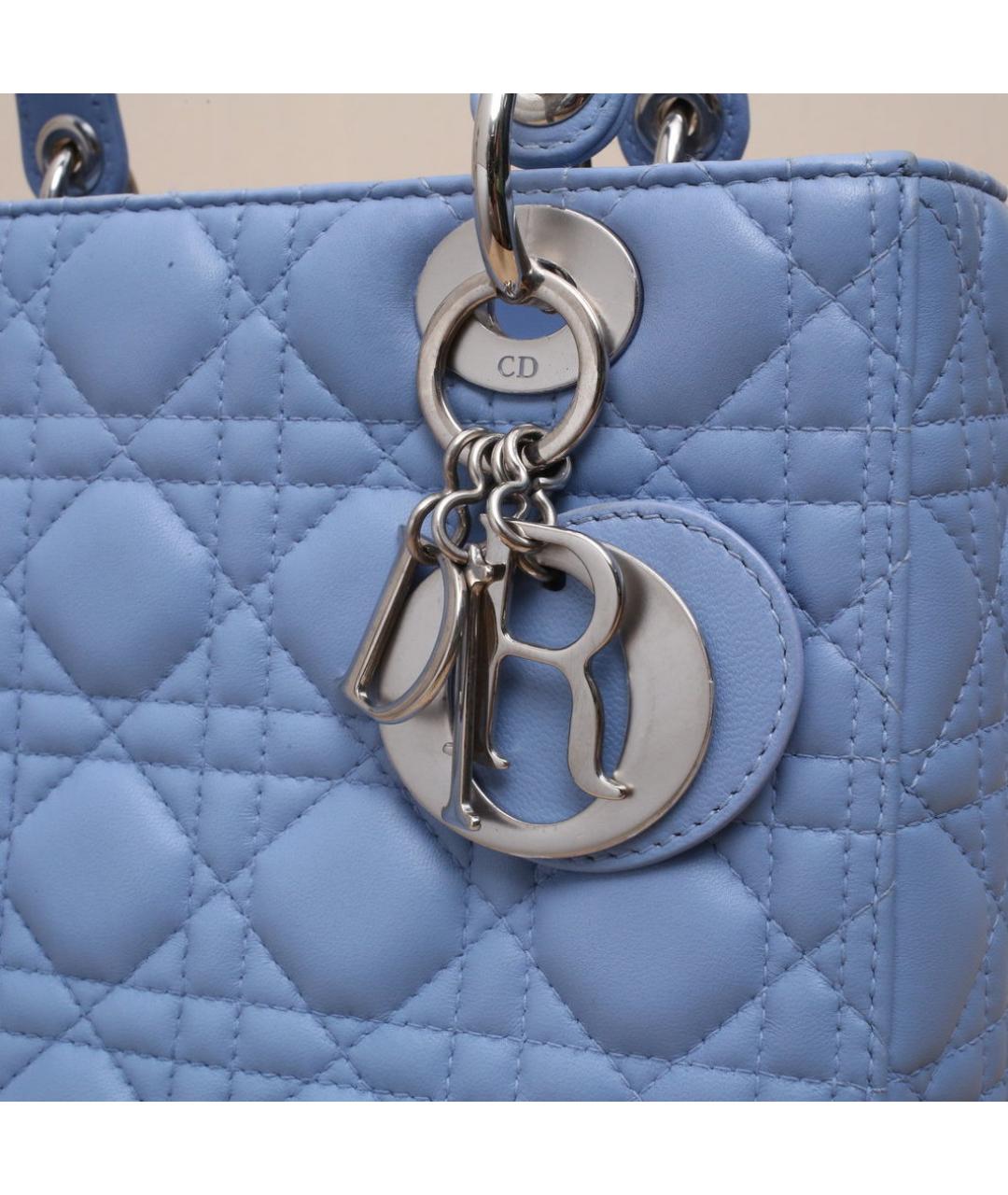 CHRISTIAN DIOR Синяя кожаная сумка через плечо, фото 7
