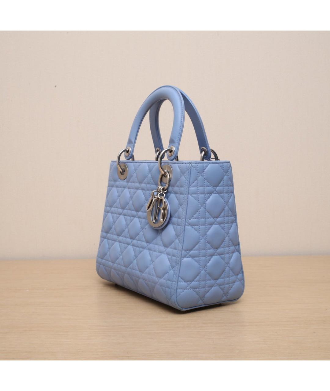 CHRISTIAN DIOR Синяя кожаная сумка через плечо, фото 4