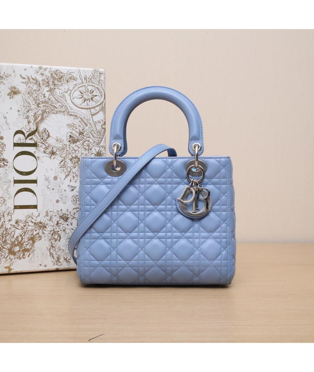 CHRISTIAN DIOR Синяя кожаная сумка через плечо, фото 2