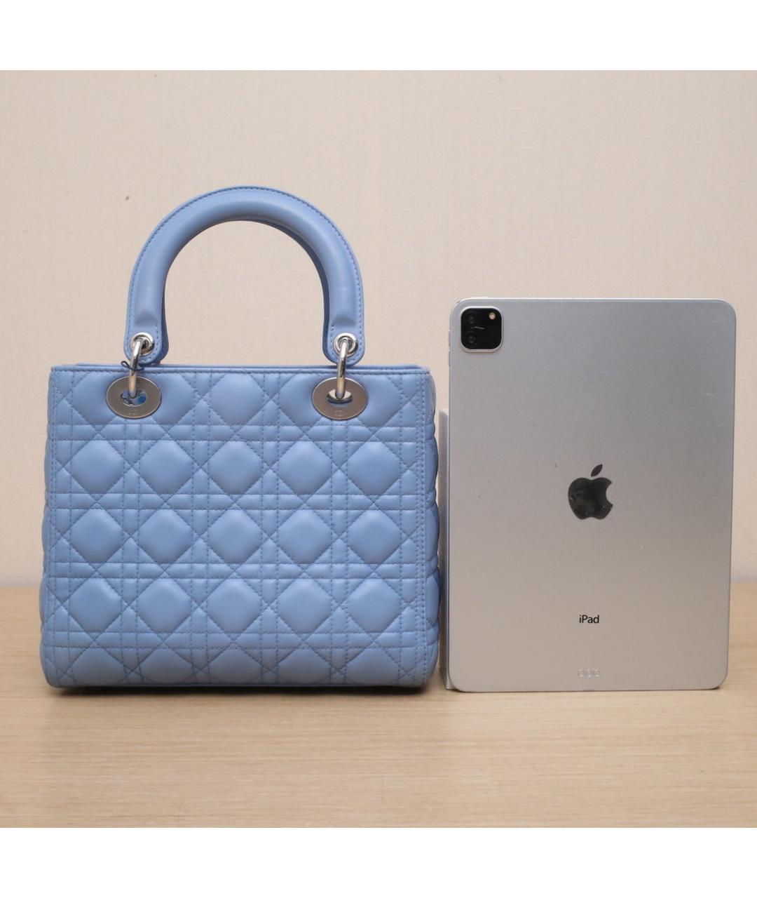 CHRISTIAN DIOR Синяя кожаная сумка через плечо, фото 6