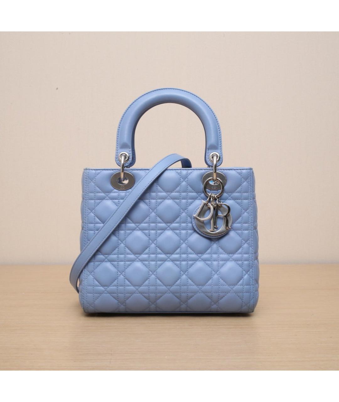 CHRISTIAN DIOR Синяя кожаная сумка через плечо, фото 3