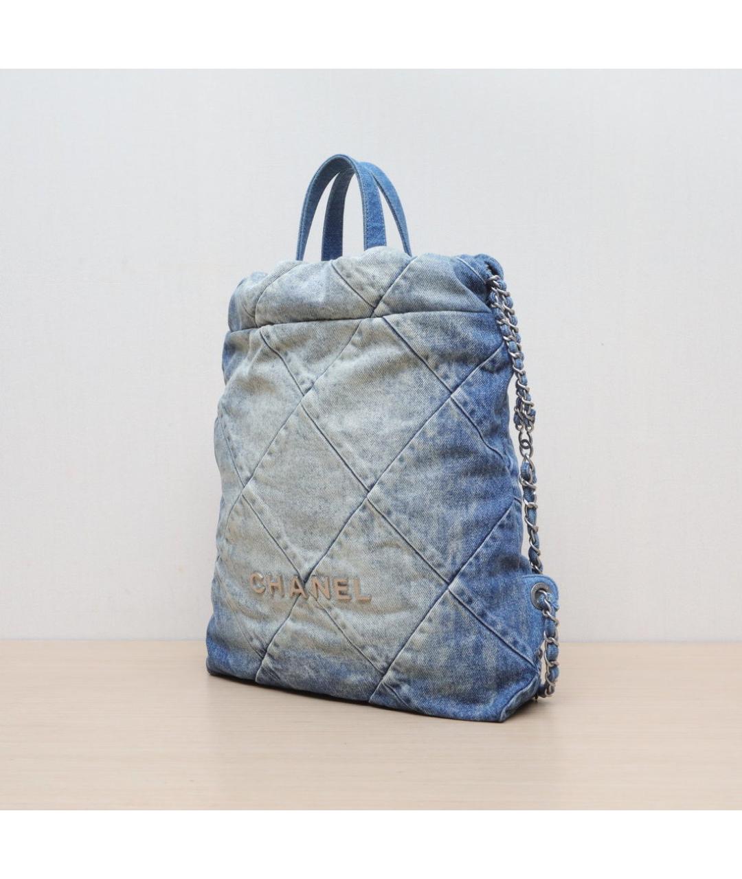 CHANEL Синяя деним сумка через плечо, фото 4