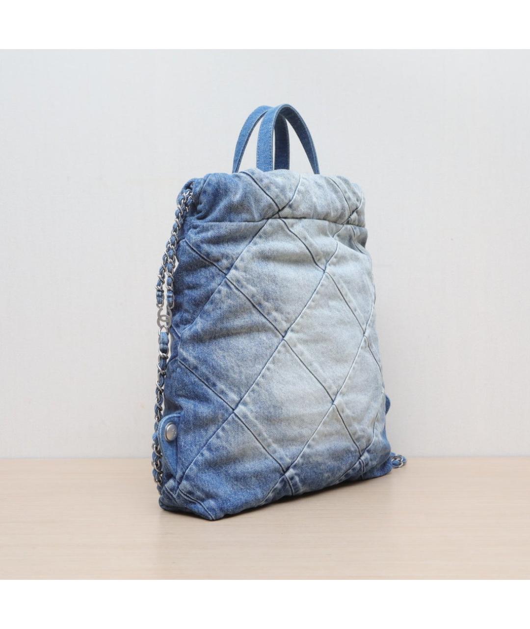 CHANEL Синяя деним сумка через плечо, фото 6