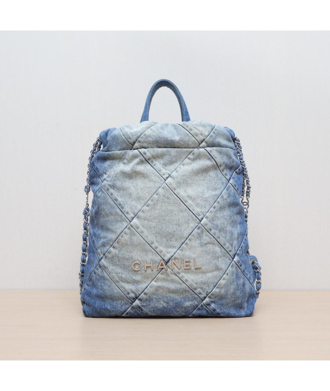 CHANEL Синяя деним сумка через плечо, фото 3